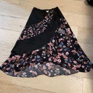 Sandro floral high low skirt